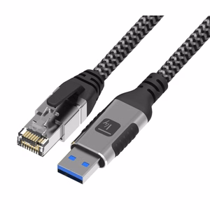 Techly ICOC U3A-RJ45-010 tinklo laidas Juodas, Sidabrinis 1 m Cat6 F/UTP (FTP)