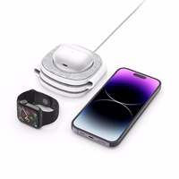 Tech-Protect QI15W-A32 3 viename indukcinis įkroviklis su MagSafe išmaniesiems telefonams / Apple Watch / AirPods - pilkas