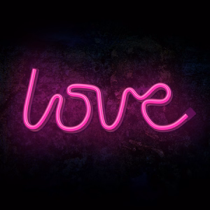 Neon LED Light LOVE rožinis Bat + USB FLNE05 Forever Light