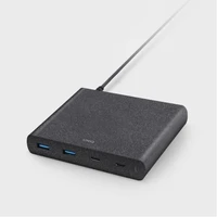HUB Uniq Surge LITHOS Collective 90W 2xUSB-A QC 3.0 / 2xUSB-C PD 3.0 - juodas