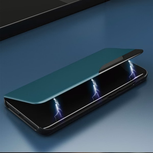 Eco Leather View Case elegantiškas knygos tipo dėklas su stovu Samsung Galaxy A22 4G raudonas