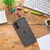 FULL MATTE MAG COVER dėklas telefonui suderinamas su MagSafe iPhone 16E (SE 4 2025) ruda