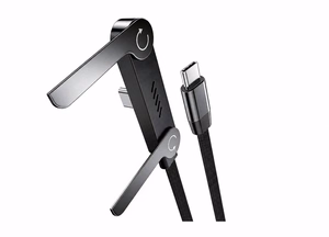 Vakoss TC-U570 USB-C to USB-C Cable with Stand Function, 100W, 1m, Black