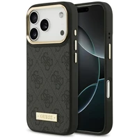 Guess 4G Logo Plate Magnetinis dėklas iPhone 17 Pro - juodas