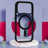 Akrilinis spalvotas magnetinis dėklas telefonui Iphone 17 Pro juodas