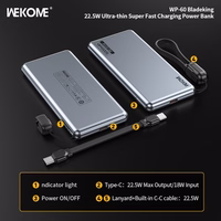 Išorinė baterija WK Design "WP-60" mėlyna 5000mAh (22.5W)