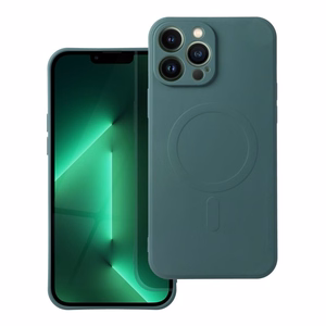 Silikoninis magnetinis dėklas, suderinamas su MagSafe, skirtas Samsung S26 Pro, tamsiai žalias