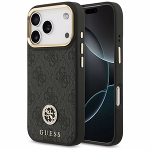 Guess 4G Strass Logo magnetinis dėklas telefonui iPhone 17 Pro - juodas