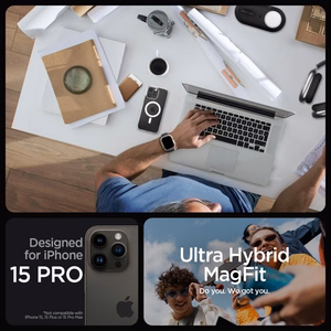 Spigen Ultra Hybrid Mag dėklas su MagSafe iPhone 15 Pro - baltas
