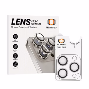 Tel Protect 3D Lens skaidrūs grūdinti apsauginiai stiklai Apple iPhone 18 Pro / 18 Pro Max kameros lęšiams (3 vnt.)