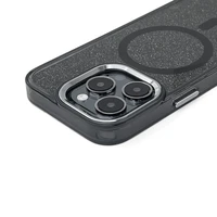 Blizgus dėklas MagSafe iPhone 16 Pro - juodas su blizgučiais