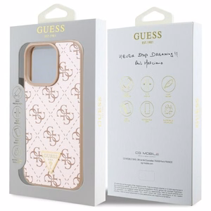 Guess New 4G Triangle dėklas telefonui iPhone 16 Pro - baltas