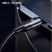 USAMS Laidas U71 USB-C/ Lighning na USB-C1,2m 100W PD Fast Charge juodas/black SJ550USB01(US-SJ550)
