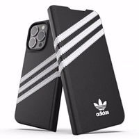 Adidas OR knygelės tipo dėklas PU iPhone 13 Pro / iPhone 13 – juodas ir baltas