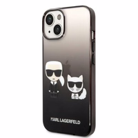 Karl Lagerfeld KLHCP14STGKCK iPhone 14 6,1 "kietas dėklas juodas / juodas Gradientinis Ikonik Karlas & Choupette