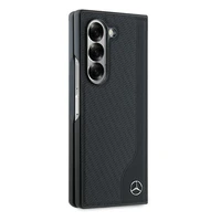 Mercedes Leather Wood Imitation MagSafe dėklas telefonui Samsung Galaxy Z Fold 6 - juodas