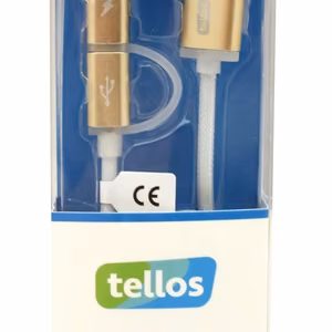 USB cable Tellos TPE 2in1 microUSB-Lightning gold, 1.2m