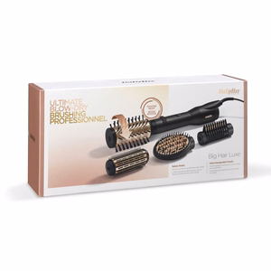 BaByliss Big Hair Luxe AS970E – hot-air styling brush, 3 heat settings, 650 W, black/gold