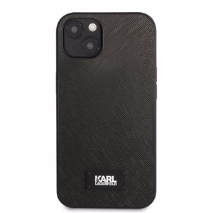 Karl Lagerfeld KLHCP13MSFMP2K iPhone 13 6.1" kietas dėklas juodas/juodas Saffiano Plokštelė