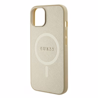 Guess GUHMP15MPSAHMCB iPhone 15 Plus 6.7" auksinis/auksinis kietas dėklas Saffiano MagSafe