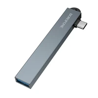 "Borofone" adapteris HUB FH1A 4 in 1 - C tipo 3xUSB 2.0 + USB 3.0 - pilkas