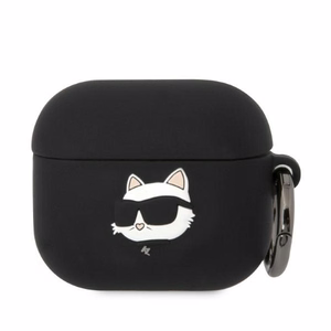 Karl Lagerfeld KLA3RUNCHK AirPods 3 dėklas silikoninis juodas Karl Head 3D