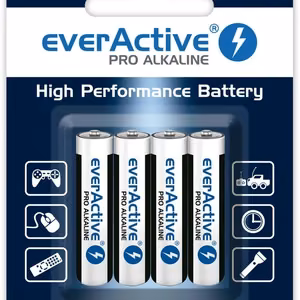 Šarminės baterijos AAA / LR03 everActive Pro - 4 vnt. (lizdinė plokštelė)