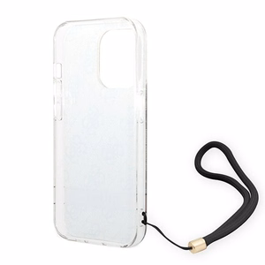 Guess GUOHCP14XH4STW iPhone 14 Pro Max 6.7 "rudas/rudas kietas dėklas 4G rašto dirželis