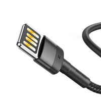 Baseus Cafule Dvipusis USB Lightning kabelis 1.5A 2m (pilkas+juodas)
