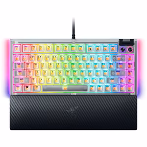 Razer Hot-swappable Mechanical Gaming Keyboard BlackWidow V4 75% Gaming Keyboard Wired US Razer Mechanical Switches (Tactile) Phantom White Edition