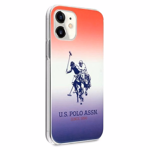 US Polo Assn. Gradient Pattern Collection dėklas, skirtas iPhone 12 mini, raudonas / mėlynas