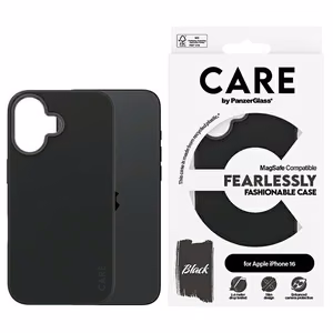CARE by PanzerGlass Madingas dėklas iPhone 16 6.1" juodas/juodas Magnetinis 1377