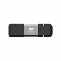 Silicon Power SP256GBUC3C51V1S USB atmintukas 256 GB USB Type-A / USB Type-C 3.2 Gen 1 (3.1 Gen 1) Juoda, Sidabras