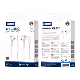 JELLICO laidinės ausinės EP3A Lightning su mikrofonu 1.2M Baltas