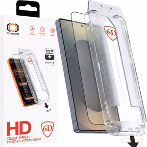 Tel Protect Dust-Free Easy Fit Full Glue 6D grūdintas stiklas skirtas Samsung Galaxy S25 Ultra juodas (su piršto atspaudo atrakinimu)