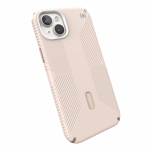 Speck Presidio2 Grip MagSafe dėklas su ClickLock, skirtas iPhone 15 Plus / 14 Plus, „Bleached Bone / Heirloom Gold“ spalvos