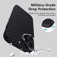 Tech-Protect Ion Carbon Magnetinis dėklas telefonui iPhone 17 - juoda ir sidabrinė