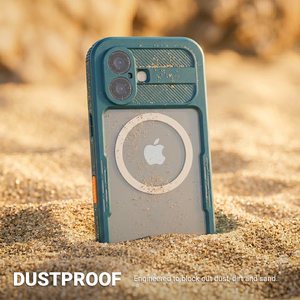 Crong Seal Cover vandeniui atsparus IP68 dėklas, skirtas iPhone 16 Pro, jūrinis mėlynas
