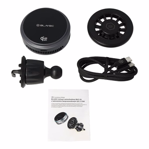 "Blavec" automobilinis laikiklis BHC-05 Qi2.2 25W su indukciniu įkrovimu ir aktyviu aušinimu iki oro ventiliatoriaus (BHC05-MWIB), juodas