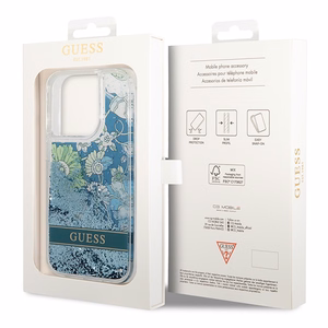 Guess GUHCP14LLFLSN iPhone 14 Pro 6.1" green/green hardcase Flower Liquid Glitter