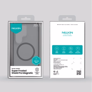Nillkin Super Frosted Shield Pro magnetinis MagSafe suderinamas dėklas skirta Samsung Galaxy S26 Ultra permatomas juodas