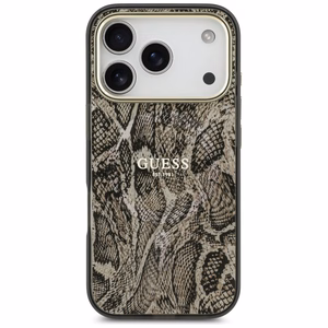 Guess Python Pattern Magnetinis dėklas iPhone 17 Pro Max (m) - rudas