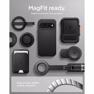 Spigen Liquid Air Mag MagSafe dėklas, skirtas Google Pixel 11 Pro XL, matinis juodas