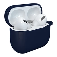 Dėklas AirPods 3 silikoninis minkštas ausinių dėklas + raktų pakabukas omaro užsegimas pakabukas tamsiai mėlynas (dėklas D)