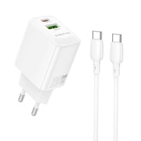 Įkroviklis Borofone BN27 20W USB-C/USB-A + USB-C to USB-C cable 1.0m baltas