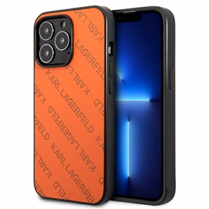 Karl Lagerfeld Perforuotas dėklas telefonui iPhone 13 Pro Max 6.7" - oranžinis
