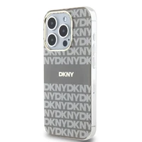DKNY IML mono ir dryžuotas magnetinis dėklas telefonui iPhone 15 Pro – smėlinis