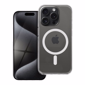 Чехол для iPhone 15 PRO Forcell F-Protect Clear Hybrid Premium совместим с MagSafe прозрачный