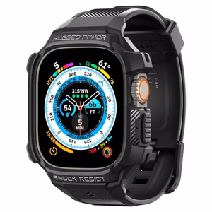 Чехол Spigen Rugged Armor Pro для Apple Watch Ultra (49mm) с ремешком — чёрный