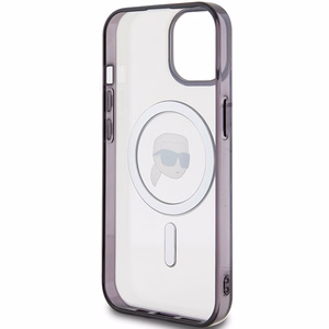 Karl Lagerfeld KLHMP15MHKHNOTK iPhone 15 Plus 6.7" skaidrus kietas dėklas IML Karl's Head MagSafe